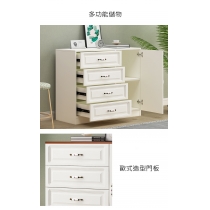 田園純白.象牙白系列 歐式白色抽屜儲物櫃電視櫃簡約現代收納櫃 *120cm (IS7804)