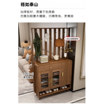 客廳屏風櫃玄關隔斷鞋櫃一體實木框帶掛衣架門口收納簡約現代衣帽櫃 *95/105/125/145cm (IS7811)