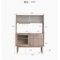 北歐實木白蠟木系列餐邊櫃*120cm（IS7821）