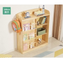 芬蘭松木系列 學校傢俬實木可推拉兒童書架（IS7826）