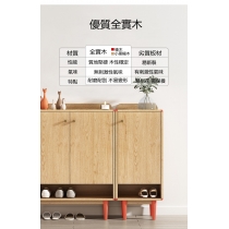 北歐系列 木門鞋櫃日式家用門口玄關櫃大容量雙面實木免漆板隔斷櫃 *43/60/80cm (IS7831)