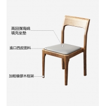 日式實木橡木輕奢岩板面餐桌/實木餐桌椅組合*120/130/140/160cm（IS7855）