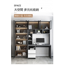 北歐摩登系列  玻璃門書桌電腦枱/書櫃/衣櫃 一體組合80/120/140cm(IS7861)