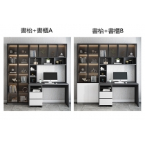 北歐摩登系列  玻璃門書桌電腦枱/書櫃/衣櫃 一體組合80/120/140cm(IS7861)