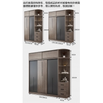 北歐摩登系列  趟門衣櫃/衣櫃頂櫃邊櫃組合80/100/120/140/160/180/200/220/240cm（IS7862）