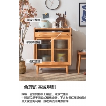 芬蘭松木系列實木餐邊櫃茶水櫃原木儲物櫃窄型置物櫃*60cm/75cm/100cm（IS7865）