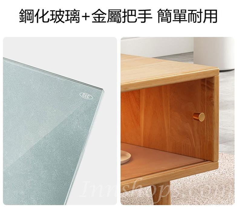 日式實木全實木橡木電視櫃/茶几組合簡約客廳(IS7894)
