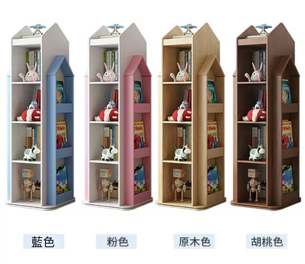 日式橡木學校傢俬兒童風格旋轉置物架 (IS7905)