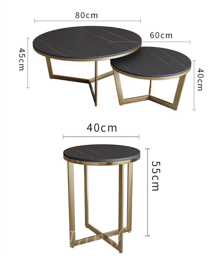 岩板茶几圓形簡約現代大小圓客廳茶几輕奢家具 (IS7919)