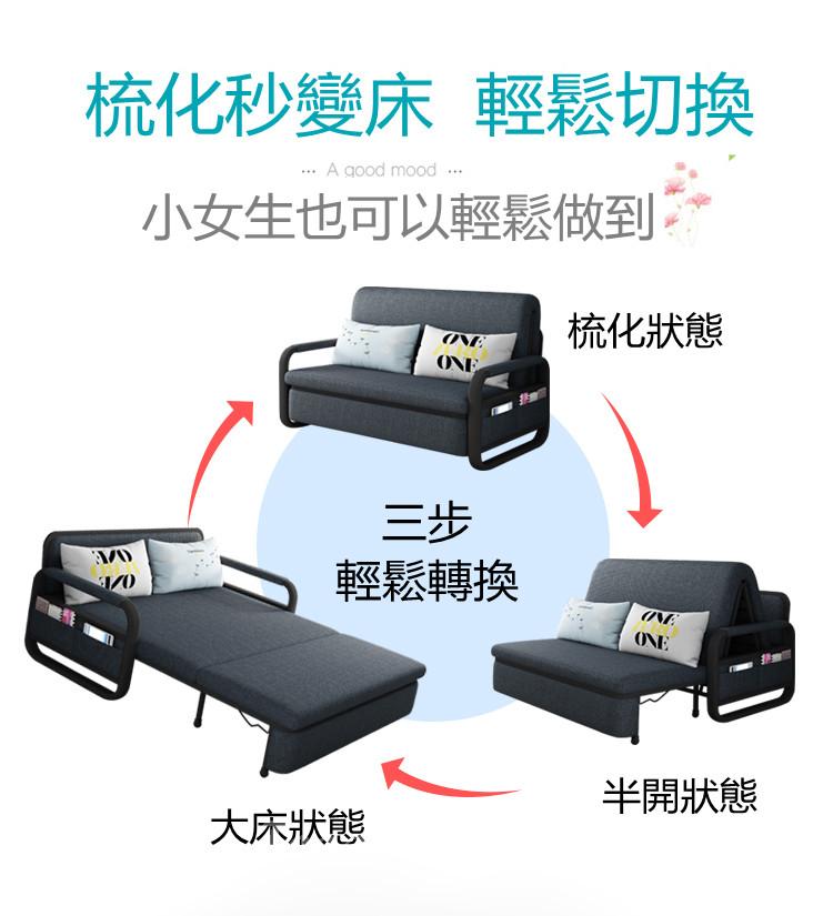 梳化床可折疊多功能小戶型客廳拆洗兩用儲物梳化100cm/120cm/150cm/180cm（IS7921）