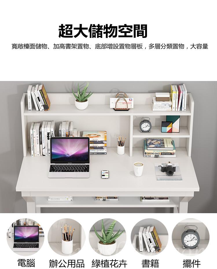 時尚學校傢俬簡易電腦書枱帶書架組合學生家用寫字枱*80/100/120cm（IS7929）
