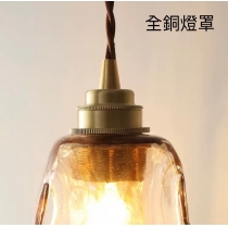 玻璃復古黃銅吊燈 (IS3930)