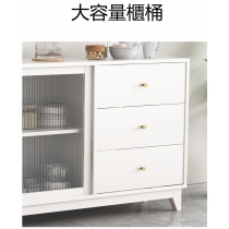 北歐格調實木餐邊櫃客廳邊櫃碗櫃現代簡約廚房儲物櫃80/100/120/140/160/180cm白色(IS7881)