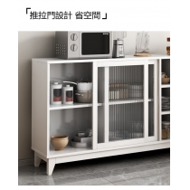 北歐格調實木餐邊櫃客廳邊櫃碗櫃現代簡約廚房儲物櫃80/100/120/140/160/180cm白色(IS7881)