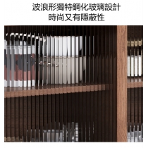 北歐格調實木餐邊櫃客廳邊櫃碗櫃現代簡約廚房儲物櫃80/100/120/140/160/180cm胡桃色(IS7885）