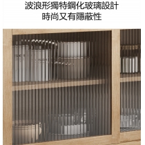 北歐格調實木餐邊櫃客廳邊櫃碗櫃現代簡約廚房儲物櫃80/100/120/140/160/180cm原木色(IS7888）