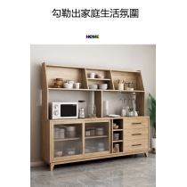 北歐格調實木餐邊櫃客廳邊櫃碗櫃現代簡約廚房儲物櫃80/100/120/140/160/180cm原木色(IS7888）
