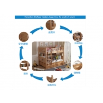 兒童皇國 櫸木實木上下床 碌架床 子母床 高低床 雙層床 小朋友床 100cm/120cm/150cm(不包床褥)（IS7942）