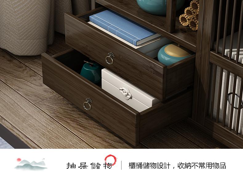 楠竹系列 新中式簡約門廳櫃 玄關櫃 古董擺件展示架 書架(175cm/200cm)*(80cm/100cm)(IS7971)