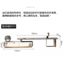 高端輕奢岩板伸縮電視櫃茶几組合後現代不銹鋼金色儲物櫃(IS0003)