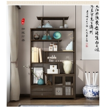 楠竹系列 新中式簡約門廳櫃 玄關櫃 古董擺件展示架 書架(175cm/200cm)*(80cm/100cm)(IS7971)