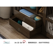 楠竹系列 新中式簡約門廳櫃 玄關櫃 古董擺件展示架 書架(175cm/200cm)*(80cm/100cm)(IS7971)