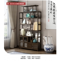 楠竹系列 新中式簡約門廳櫃 玄關櫃 古董擺件展示架 書架(175cm/200cm)*(80cm/100cm)(IS7971)