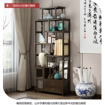 楠竹系列 新中式簡約門廳櫃 玄關櫃 古董擺件展示架 書架(175cm/200cm)*(80cm/100cm)(IS7971)