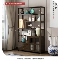 楠竹系列 新中式簡約門廳櫃 玄關櫃 古董擺件展示架 書架(175cm/200cm)*(80cm/100cm)(IS7971)