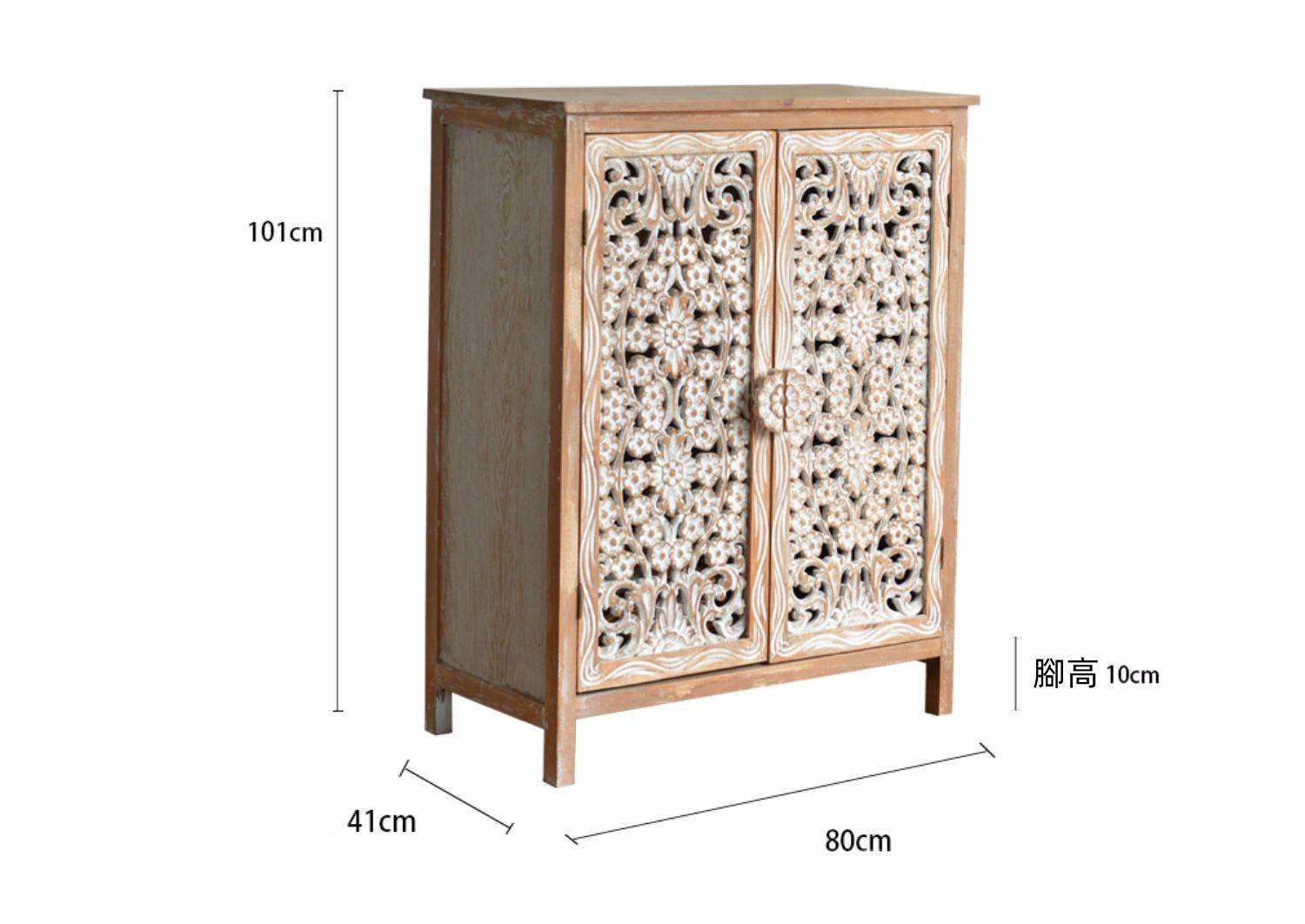 Vinage style歐式鄉村風 法式實木雕花玄關餐邊櫃鞋櫃 儲物櫃子(IS0190)