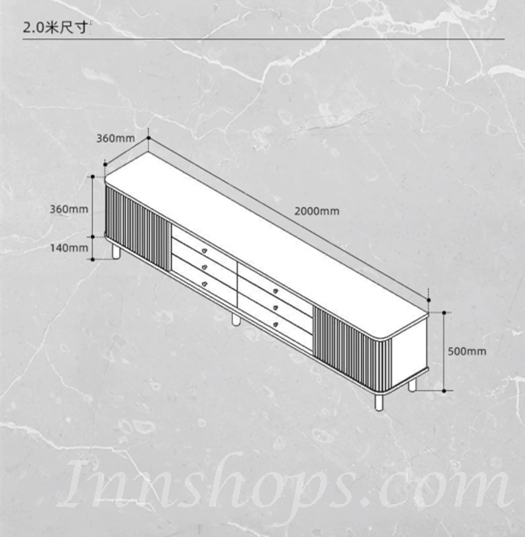 北歐實木黑胡系列 電視櫃地櫃 客廳儲物櫃家具180cm/200cm (IS0273)