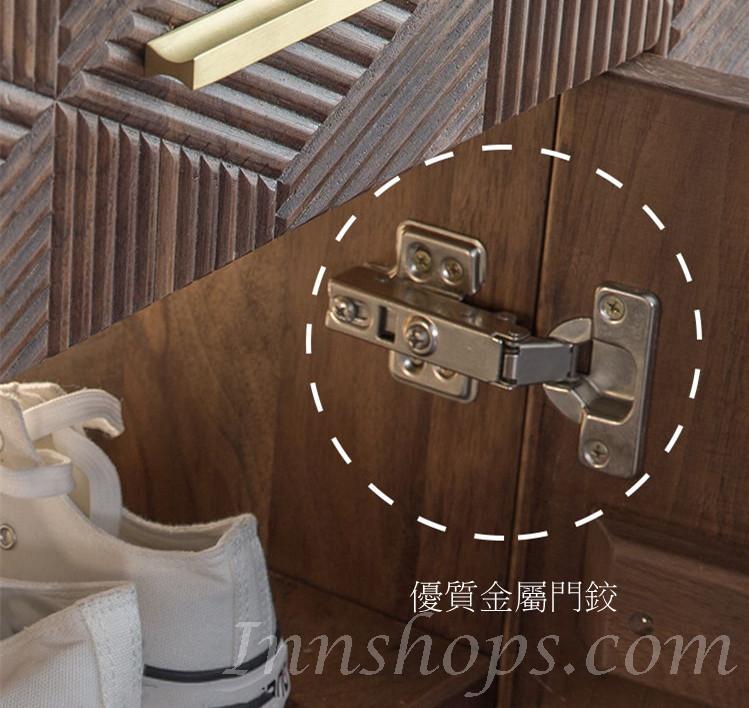 北歐實木黑胡桃木系列 輕奢藝術鞋櫃  餐邊櫃120cm (IS0314)