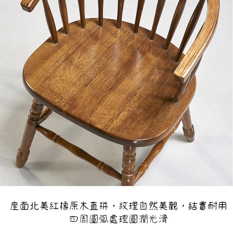 American Style 美式實木橡木復古小圓桌 休閑咖啡桌椅組合60cm(IS0318)