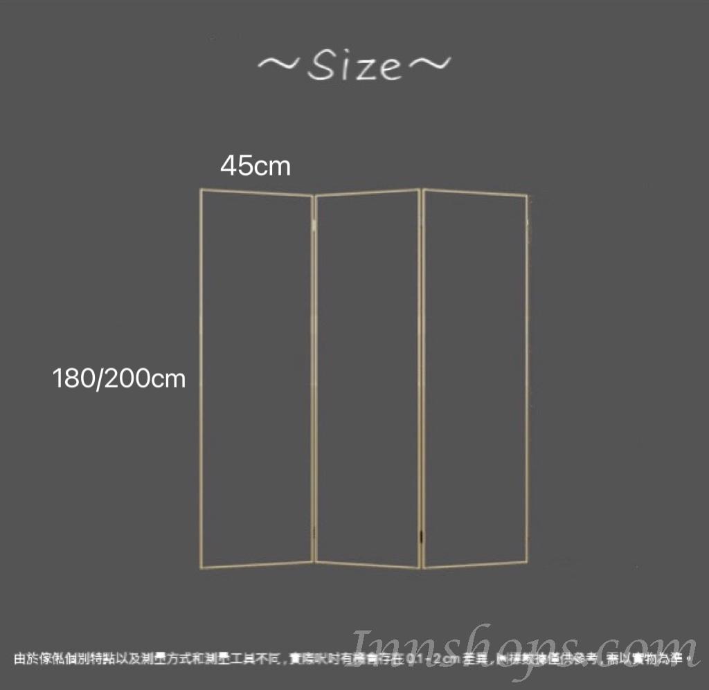 輕奢藝術屏風 鋁合金邊框 隔斷家用客廳折疊移動遮擋屏風 135cm (IS0396)