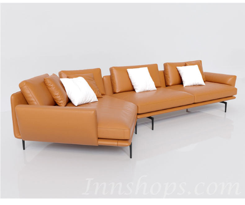 Italian style 意式ins輕奢風異形轉角真皮梳化369cm(IS0440)