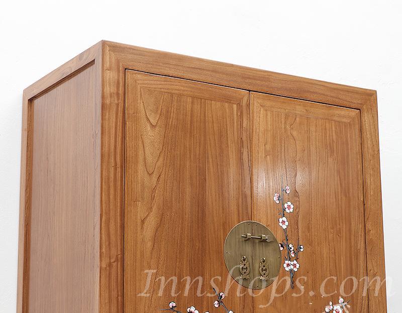Chinese style 新中式老榆木實木衣櫃 古典彩繪儲物櫃90cm(IS0467)