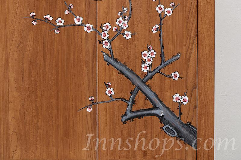Chinese style 新中式老榆木實木衣櫃 古典彩繪儲物櫃90cm(IS0467)