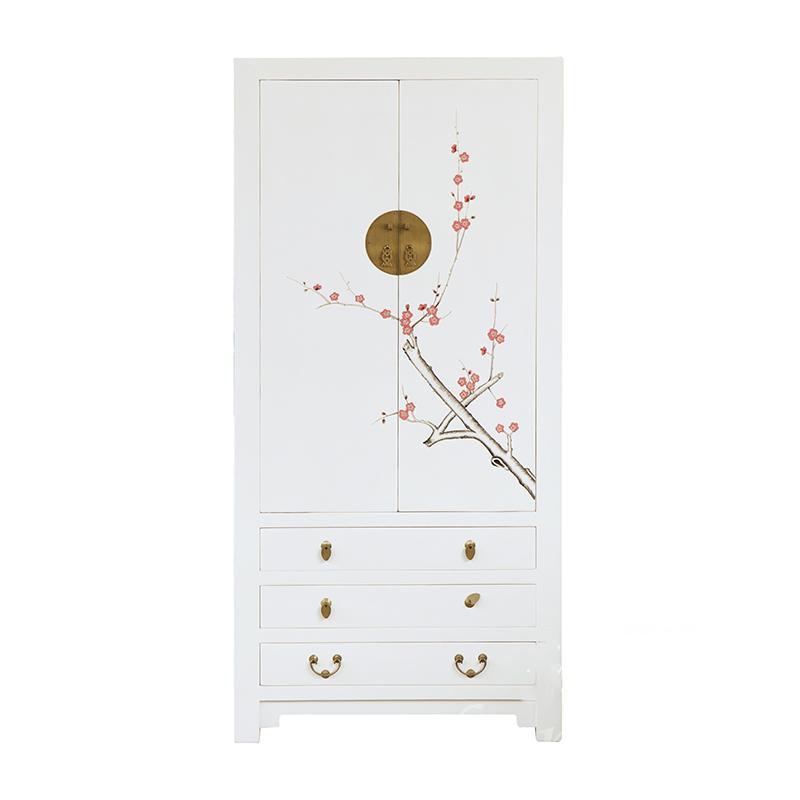Chinese style 新中式老榆木實木衣櫃 古典彩繪儲物櫃90cm(IS0467)