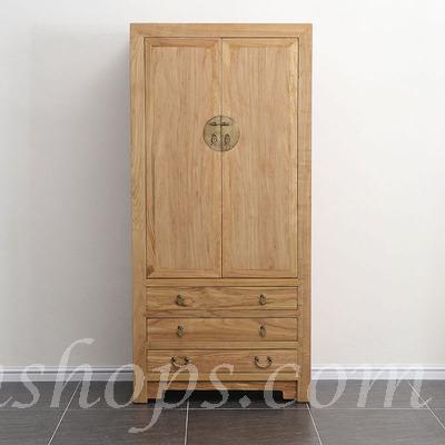 Chinese style 新中式老榆木實木衣櫃 古典彩繪儲物櫃90cm(IS0467)