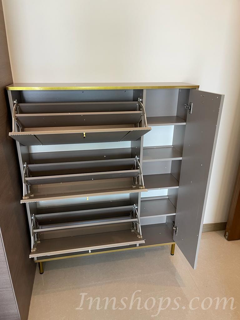 意式輕奢超薄大容量翻斗式鞋櫃家用門口小窄櫃50cm /60cm /70cm /80cm /90cm /100cm /120cm (IS7925)