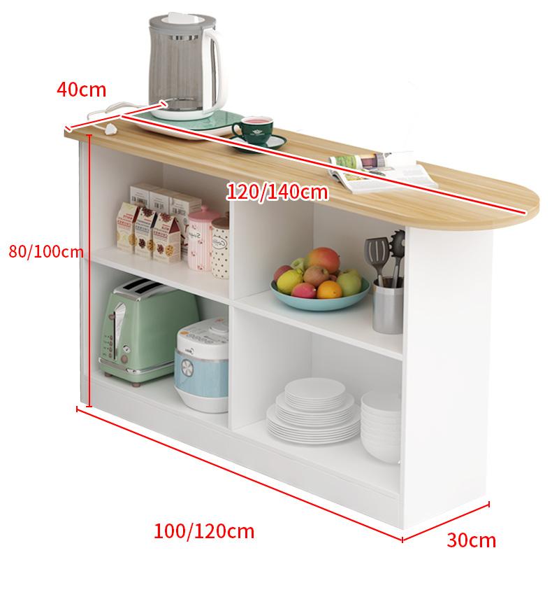 時尚小戶型家用吧枱 廚房玄關隔斷櫃 餐邊櫃多功能置物架80cm/100cm/120cm/140cm (IS8031)