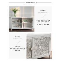 Vinage style 歐式 復古雕花 玄關櫃 鞋櫃 餐邊收納櫃 123cm(IS0155)