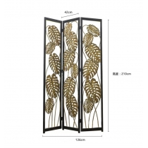 Craft culture 美式鄉村 鐵藝鏤空三折屏風隔斷玄關客廳 (IS0183)