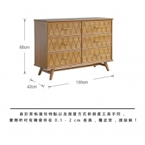 Vinage style 歐式 復古舊化 實木雕花櫃 置物邊櫃 120cm(IS0216)
