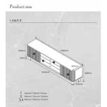 北歐實木黑胡系列 電視櫃地櫃 客廳儲物櫃家具180cm/200cm (IS0273)