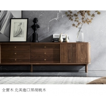 北歐實木黑胡系列 電視櫃地櫃 客廳儲物櫃家具180cm/200cm (IS0273)