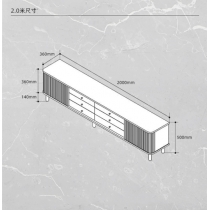 北歐實木黑胡系列 電視櫃地櫃 客廳儲物櫃家具180cm/200cm (IS0273)