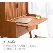  北歐實木櫻桃木小戶型多功能梳妝台 可做黑胡桃木)(IS0294)