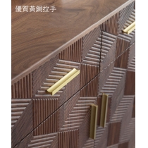 北歐實木黑胡桃木系列 輕奢藝術鞋櫃  餐邊櫃120cm (IS0314)
