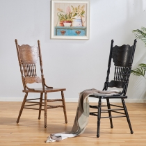 American Style 美式實木橡木復古小圓桌 休閑咖啡桌椅組合60cm(IS0318)